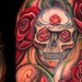 Tattoos - skull and roses half sleeve - 34088